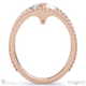 contemporary pavé lab grown diamond split band engagement ring rose gold with 18k rose gold metal and round shape diamond