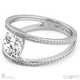 pave natural diamond split band engagement ring white gold with 9k white gold metal and round shape diamond