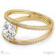 pave lab grown diamond split band engagement ring yellow gold with 18k yellow gold metal and round shape diamond