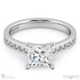 Moissanite Round 4-Claw Engagement Ring White Gold With Channel-Set Princess Cut S