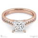 princess cut lab grown diamond 4-claw setting channel princess diamonds with 18k rose gold metal and princess shape diamond