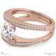 split band natural diamond engagement ring rose gold with 18k rose gold metal and round shape diamond