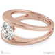 round solitaire split band lab grown diamond engagement ring rose gold with 18k rose gold metal and round shape diamond