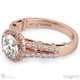 round ornate split pave band lab grown diamond engagement ring rose gold with 18k rose gold metal and round shape diamond