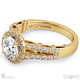 round ornate split pave band natural diamond engagement ring yellow gold with 9k yellow gold metal and round shape diamond