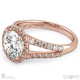 round halo pave split band gold natural diamond engagement ring rose gold with 9k rose gold metal and round shape diamond