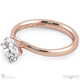 four claw twist lab grown diamond solitaire engagement ring rose gold with 9k rose gold metal and round shape diamond
