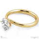 four claw twist lab grown diamond solitaire engagement ring yellow gold with 9k yellow gold metal and round shape diamond