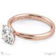 twisted cross four claw natural diamond engagement ring rose gold split setting with 9k rose gold metal and round shape diamond