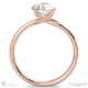 twisted cross four claw natural diamond engagement ring rose gold split setting with 9k rose gold metal and round shape diamond