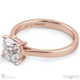 4 claw solitaire lab grown diamond engagement ring rose gold with 9k rose gold metal and cushion shape diamond