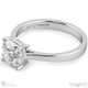4 claw solitaire natural diamond engagement ring white gold with 9k white gold metal and cushion shape diamond