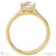 four-claw cushion solitaire lab grown diamond engagement ring yellow gold with 9k yellow gold metal and cushion shape diamond
