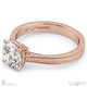 detailed engraved natural diamond engagement ring rose gold with 9k rose gold metal and round shape diamond
