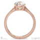 detailed engraved natural diamond engagement ring rose gold with 9k rose gold metal and round shape diamond