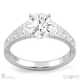 Engraved Plant Motifs Lab Grown Diamond Engagement Ring White Golds