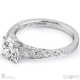 Engraved Plant Motifs Lab Grown Diamond Engagement Ring White Golds