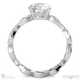 filigree solitaire organic design lab grown diamond engagement ring white gold with 18k white gold metal and round shape diamond