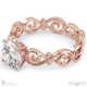 filigree solitaire organic design lab grown diamond engagement ring rose gold with 9k rose gold metal and round shape diamond
