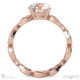 filigree solitaire organic design lab grown diamond engagement ring rose gold with 9k rose gold metal and round shape diamond