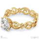 filigree solitaire organic design natural diamond engagement ring yellow gold with 9k yellow gold metal and round shape diamond