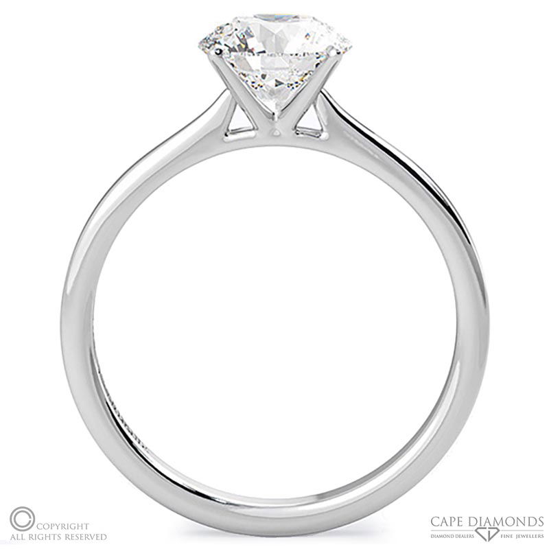4 claw natural diamond engagement ring white gold with 9k white gold metal and round shape diamond