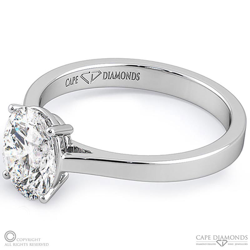 stylish oval natural diamond 4 prong solitaire engagement ring white gold with 9k white gold metal and oval shape diamond