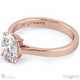 4 claw solitaire lab grown diamond engagement ring rose gold with 9k rose gold metal and oval shape diamond