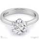 unique 6 claw flawless lab grown diamond engagement ring white gold with 9k white gold metal and round shape diamond
