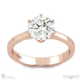 unique 6 claw flawless natural diamond engagement ring rose gold with 9k rose gold metal and round shape diamond