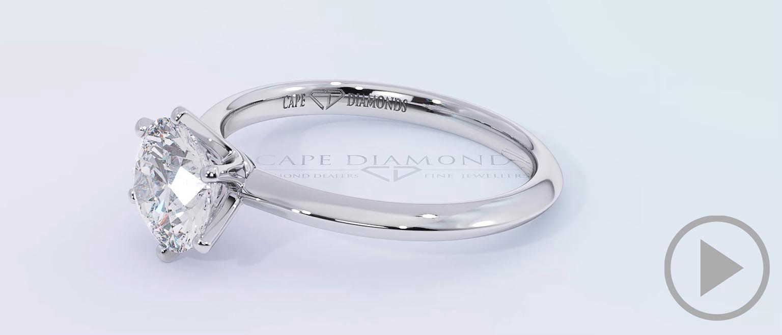 Classic Traditional 6 Claw Solitaire Natural Diamond Engagement Ring White Gold top video