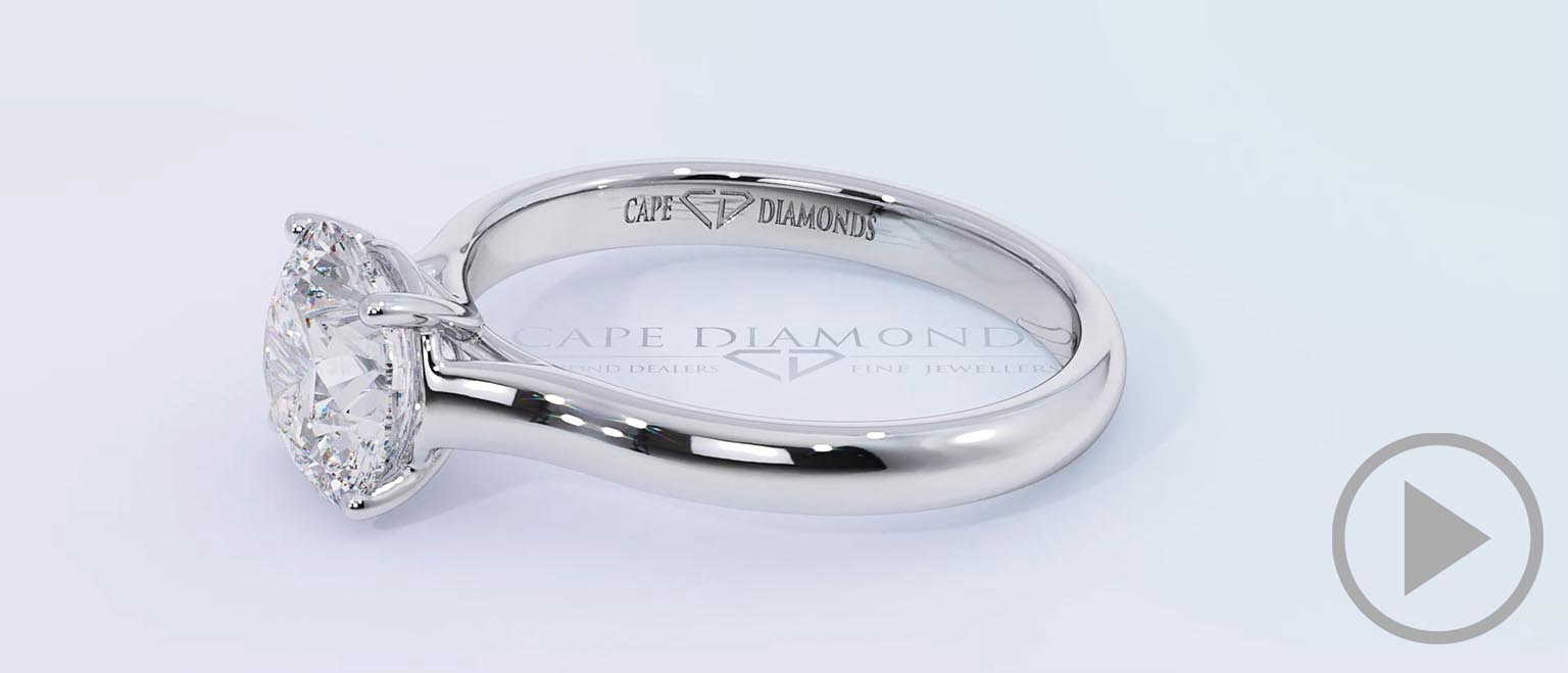 4 Claw Natural Diamond Engagement Ring White Gold top video