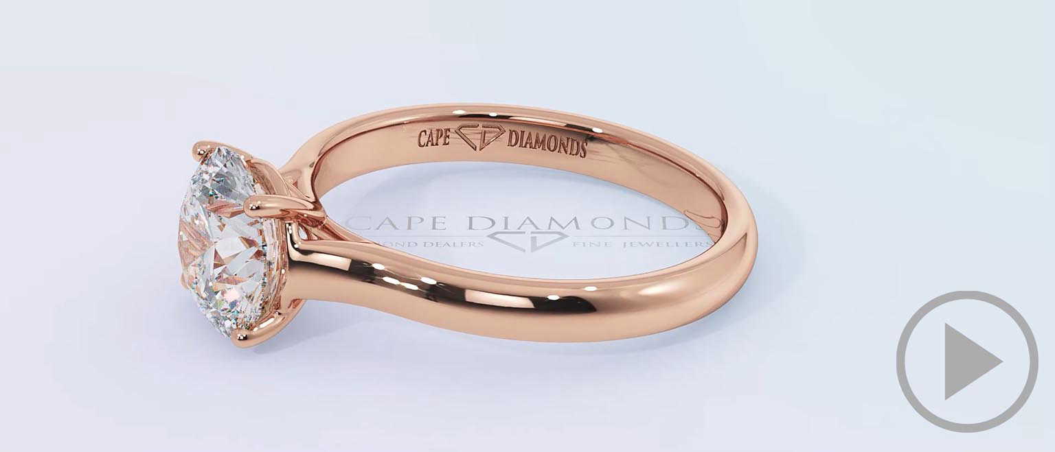 4 Claw Lab Grown Diamond Engagement Ring Rose Gold top video
