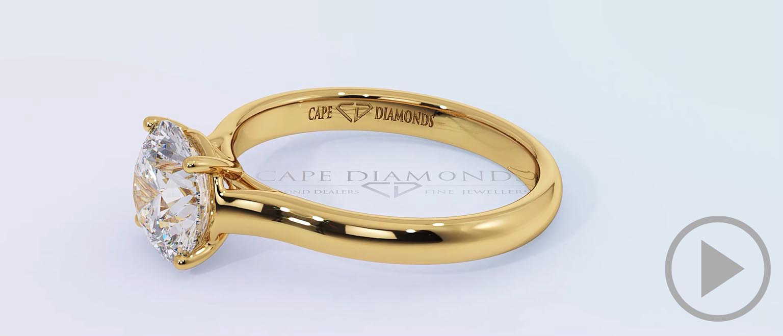 4 Claw Lab Grown Diamond Engagement Ring Yellow Gold top video