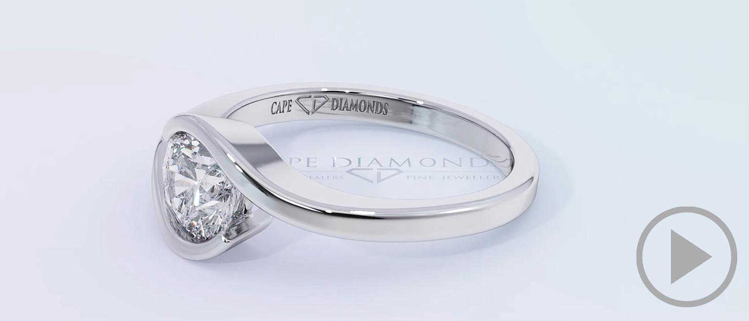 Round Twist Lab Grown Diamond Engagement Ring White Gold top video