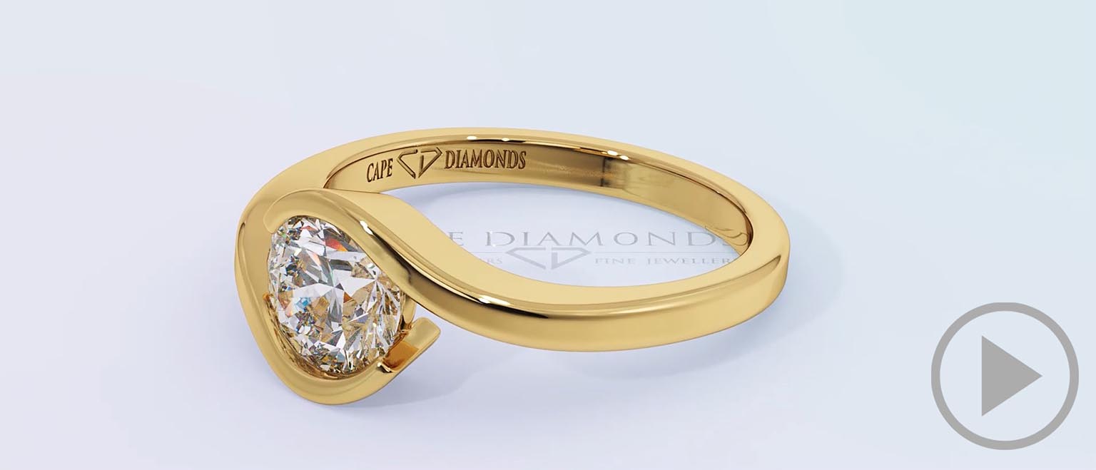 Round Twist Lab Grown Diamond Engagement Ring Yellow Gold top video