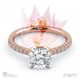 blushing bride pave cushion natural diamond engagement ring rose gold with 18k rose gold metal and cushion shape diamond