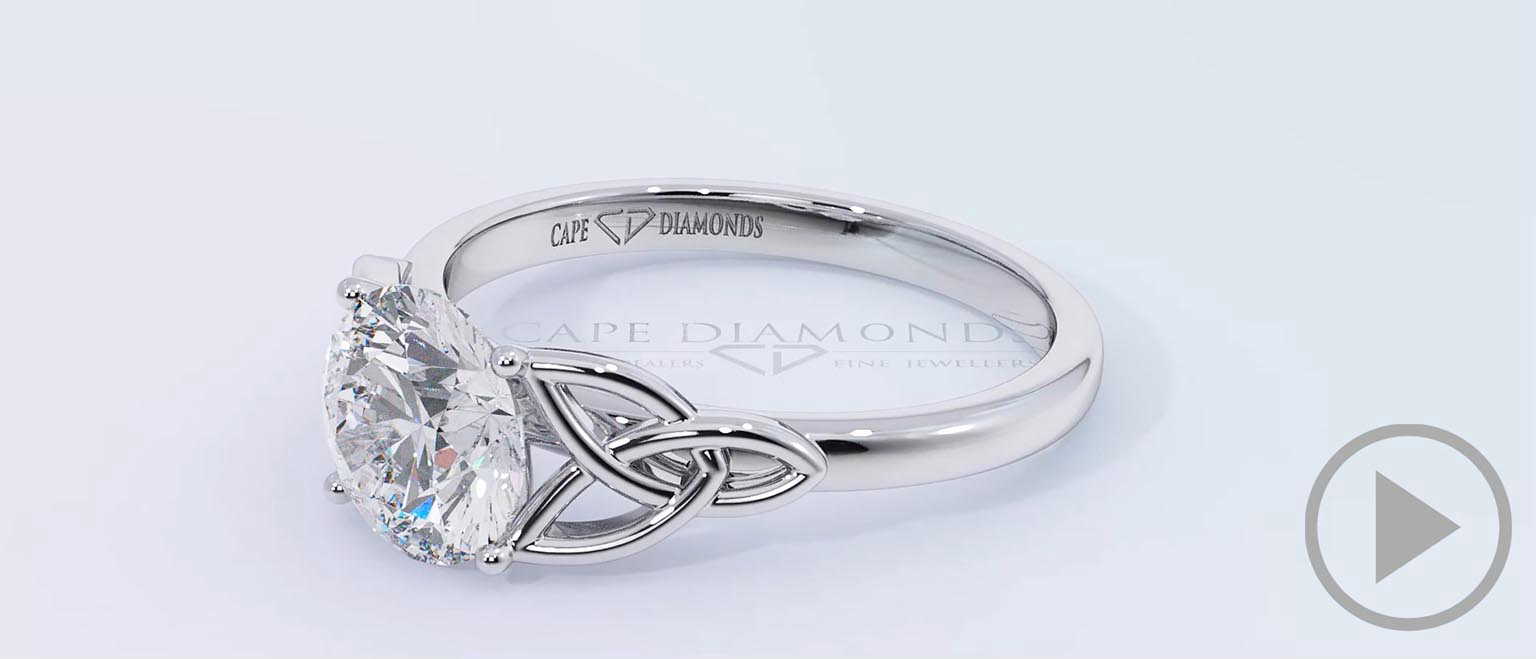 Celtic Infinity Natural Diamond Engagement Ring White Gold top video