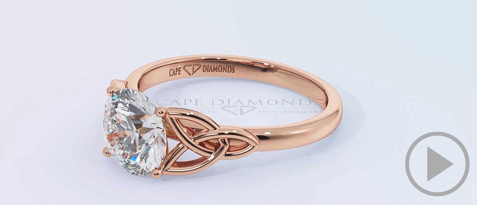 Celtic Infinity Lab Grown Diamond Engagement Ring Rose Gold top video