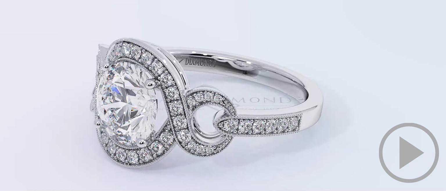 Halo Crossover Infinity Engagement Ring Platinum top video