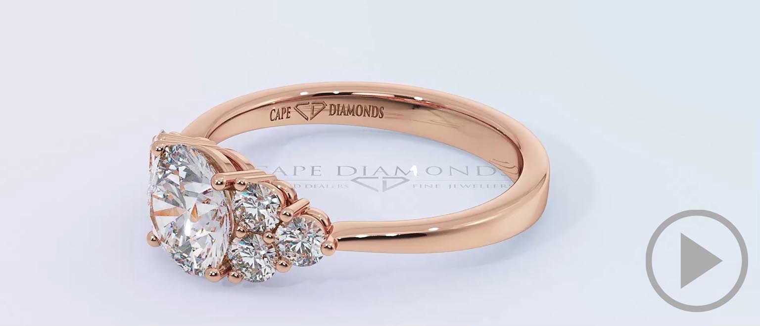 Multi Stone Cluster Engagement Ring Rose Gold top video