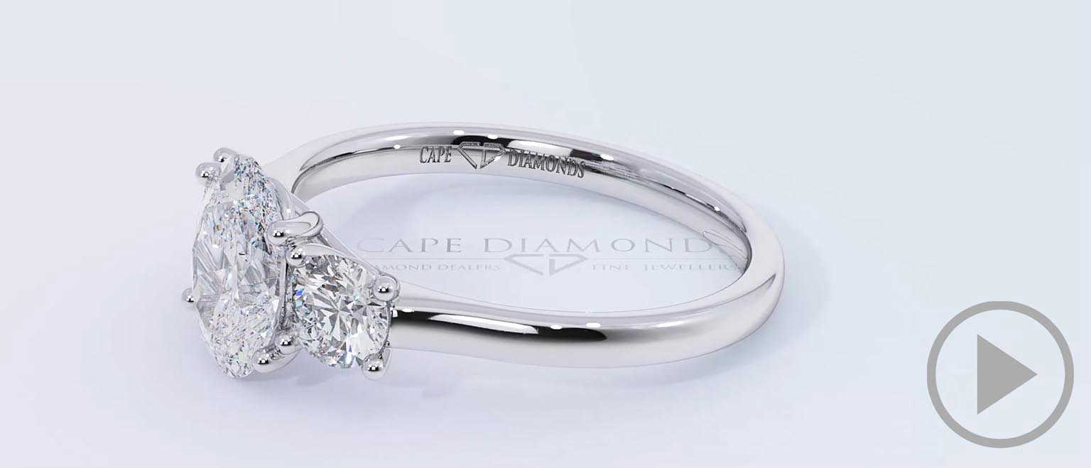 Trilogy Oval Natural Diamond Engagement Ring Platinum top video