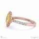 yellow lab grown diamond oval halo engagement ring rose gold with 18k rose gold metal and oval shape diamond