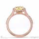 yellow lab grown diamond oval halo engagement ring rose gold with 18k rose gold metal and oval shape diamond