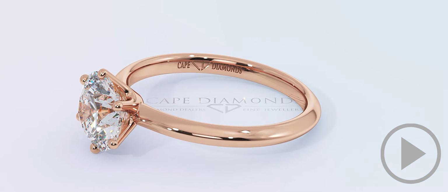 6-Prong Solitaire Round Natural Diamond Setting Rose Gold top video