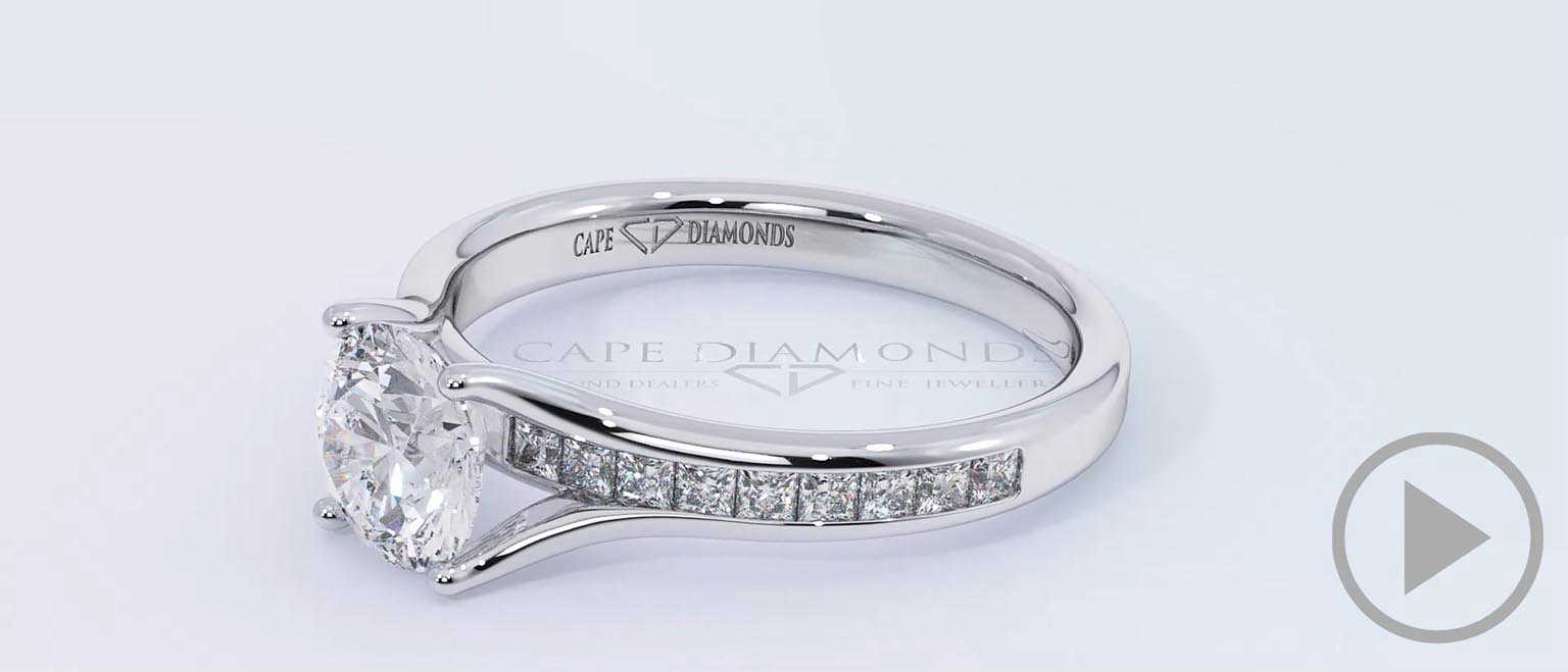 Round Tension Set 4 Claw Channel Pave Natural Diamond Engagement Ring Platinum top video