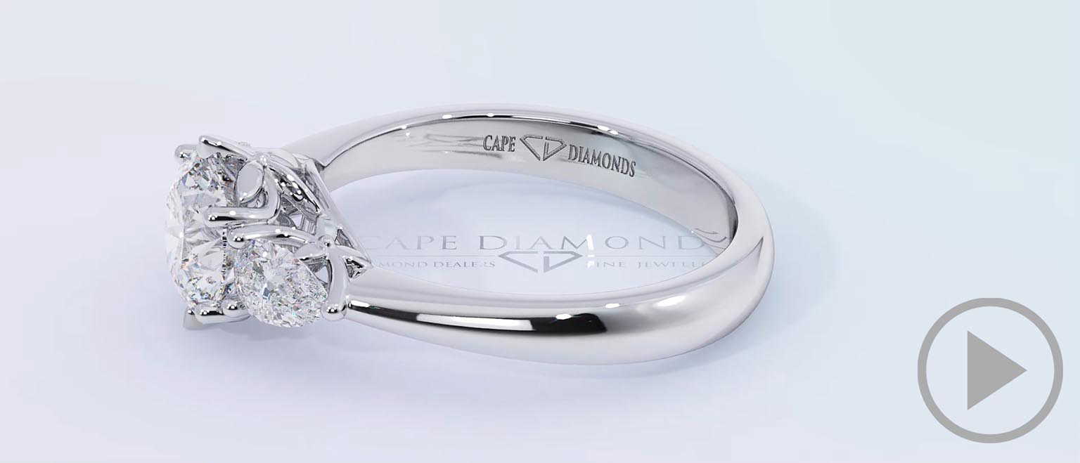 Trilogy Flower Natural Diamond And Engagement Ring Platinum top video