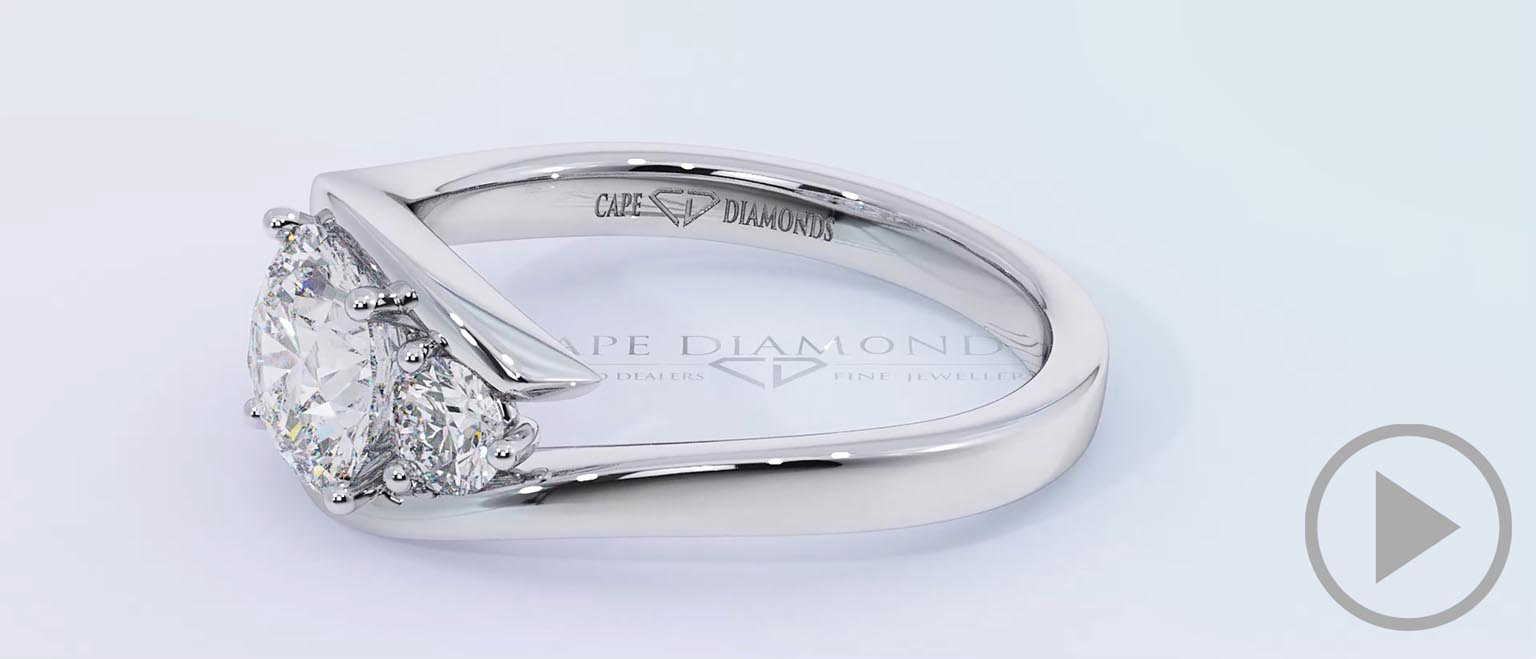 A 3 Stone Twist Natural Diamond Split Band Engagement Ring White Gold top video