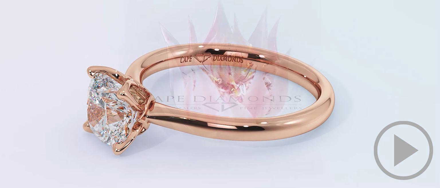 Cushion Blushing Bride Natural Diamond Engagement Ring Rose Gold top video