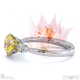 blushing bride fynbos yellow lab grown diamond round trillogy engagement ring platinum with platinum metal and round shape diamond